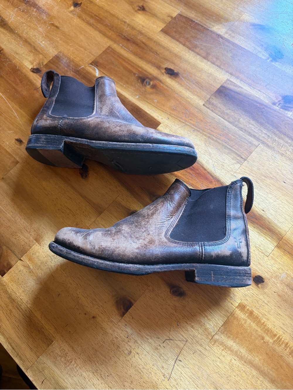 Frye Brown Leather Chelsea Ankle Boots